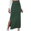 3-X86 Lime Green Ribbed Wrap with Slit Pencil Criss Cross Basic Skort for Ladies Maxi Long Skort Womens 2025 Clothing Trendy Y2K D4 L view 1