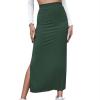 3-X86 Lime Green Ribbed Wrap with Slit Pencil Criss Cross Basic Skort for Ladies Maxi Long Skort Womens 2025 Clothing Trendy Y2K D4 L view 2