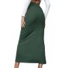 3-X86 Lime Green Ribbed Wrap with Slit Pencil Criss Cross Basic Skort for Ladies Maxi Long Skort Womens 2025 Clothing Trendy Y2K D4 L view 3