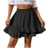 &-%48 Black Skort for Juniors Chiffon Midi Pleated Peplum High Leg Basic Asymmetrical Skirt Women 2025 Clothing Fashion Y2K 2Z XL view 3