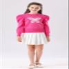 SMILING PINKER Girls Sweater Pullover Puff Sleeve Crew Neck Butterfly Camellia Knitted Crop Top(11-12 Years,Hot Pink) view 2