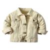 Baby Boys Girls Denim Jacket Kids Toddler Button Down Jeans Jacket Top Coat Outerwear Casual Rain (Beige, 18-24 Months) view 1