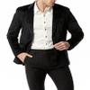 chouyatou Men's Solid Velvet Blazer Basic Slim Fit Two Button Prom Party Dinner Blazer Jacket (X-Large, Black) view 4