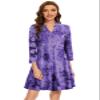 ZENNILO Womens 3/4 Sleeve Dress V Neck Plus Size Tshirt Dress for Women Knee Length with Pockets B-Purple view 2