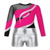 Agoky Girls 2Pcs Sparkle Ballet Dance Outfits Mesh Splice Gymnastic Leotard Unitard Biketard with Booty Shorts Set Tracksuit Hot Pink&Silver B 8 Years view 3