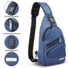 AMJ Crossbody Sling Bag Men, Casual Shoulder Backpack, Chest Daypack Satchel for Hiking TravelLarge Blue view 3