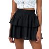 Kuluzego X-47 Black Womens Skort Skort for Ladies Long Happy Gift Easter Egg Cute Peplum High Cut Tiered Basic Skort 2025 Clothing Country Concert S view 2