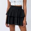 Kuluzego X-47 Black Womens Skort Skort for Ladies Long Happy Gift Easter Egg Cute Peplum High Cut Tiered Basic Skort 2025 Clothing Country Concert S view 3