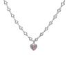 ORTTE Pink Diamond Love Necklace New Titanium Steel Non-fading Necklace view 1