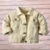 Baby Boys Girls Denim Jacket Kids Toddler Button Down Jeans Jacket Top Coat Outerwear Casual Rain (Beige, 6-12 Months) view 4