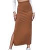 3-X86 Brown Skorts for Teen Girls Maxi Long Ribbed Wrap with Slit Pencil Criss Cross Basic Skorts Womens 2025 Clothing Trendy Country Concert Y2K WC XXL view 2