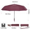G4Free 54 Inch Large Compact Windproof Golf Umbrella for Rain Oversized Auto Open Close Folding Travel 10 Ribs Vented Double Canopy Umbrella for Women Men (Wine Red) view 4