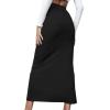 3-X86 Black Womens Skorts Skorts for Ladies Ribbed Wrap with Slit Pencil Criss Cross Plain Maxi Long Skorts 2025 Clothes 4R XXL view 3