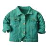 Baby Boys Girls Denim Jacket Kids Toddler Button Down Jeans Jacket Top Coat Outerwear Casual Rain (Green, 12-18 Months) view 1