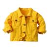 Baby Boys Girls Denim Jacket Kids Toddler Button Down Jeans Jacket Top Coat Outerwear Casual Rain (Gold, 3-4 Years) view 1