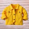 Baby Boys Girls Denim Jacket Kids Toddler Button Down Jeans Jacket Top Coat Outerwear Casual Rain (Gold, 3-4 Years) view 4