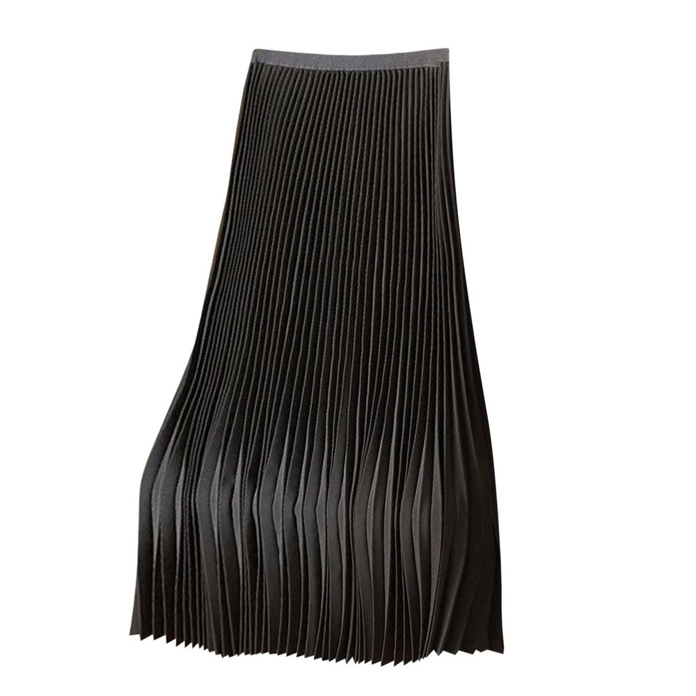 7-X56 Black Skorts for Women Satin Midi Plus Size Ruched Plain Skirts Womens 2025 Clothing Trendy XL