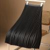 7-X56 Black Skorts for Women Satin Midi Plus Size Ruched Plain Skirts Womens 2025 Clothing Trendy XL view 2