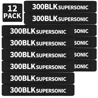 12 Pack Miaozhun 300 BLK Supersonic Magazine Marking Bands .300 Blackout Supersonic Magazine Ammo Caliber Identification Bands (Black-White)