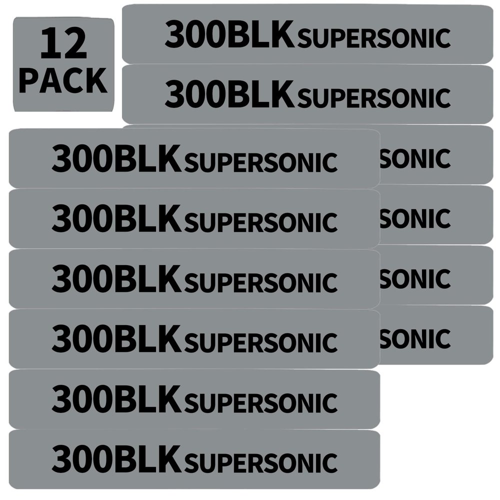 12 Pack Miaozhun 300 BLK Supersonic Magazine Marking Bands .300 Blackout Supersonic Magazine Ammo Caliber Identification Bands (Gray-Black)