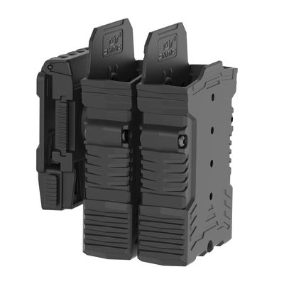 360 Degrees Adjustable Rotation Double AR15 Mag Pouch 5.56mm Magazine Holder for M16/M4 Double Magazine Pouch Dual Stack Mag Holster for Belt 1.5" to 2" Outside Waistband Belt Carry