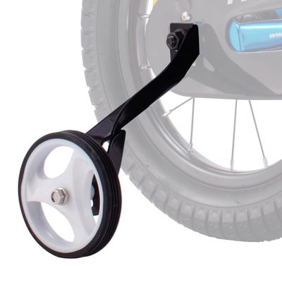 RoyalBaby Training Wheels for 16, 18 Inch Kids' Bikes, Heavy Duty Steel Brackets and Quiet Rubber Tires, Adjustable Height Bicycle Stabilizers, 1 Pair, Black