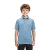 Boys Polo Shirts Short Sleeve Striped Performance Moisture Wicking Dry Fit Golf Shirts for Boys Youth Kids view 2