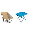 iClimb 1 Folding Table and 1 Low Folding Chair Bundle, Ultralight Compact for Adults Outdoor Backpacking Camping Hiking Beach Concert Motorcycling view 1