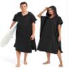 Abahub Surf Poncho Men & Women Towel Poncho Adult with Hood, Thick Quick Dry Changing Poncho Towel, Microfiber Wearable Cover Up for Surfing Beach Swim - Absorbent Changing Towel L (Black) view 1