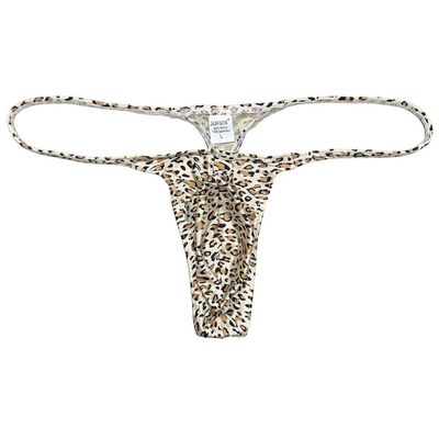 OROCOJUCO Men's Mini Bikini T-back Underwear Slim Cut Pouch Swim G-string Minimal Coverage Tangas Hipster String Thong Flesh Leopard L