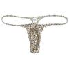 OROCOJUCO Men's Mini Bikini T-back Underwear Slim Cut Pouch Swim G-string Minimal Coverage Tangas Hipster String Thong Flesh Leopard L view 1