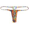 OROCOJUCO Men's Mini Bikini T-back Underwear Slim Cut Pouch Swim G-string Minimal Coverage Tangas Hipster String Thong Mosaic Stripe M view 1