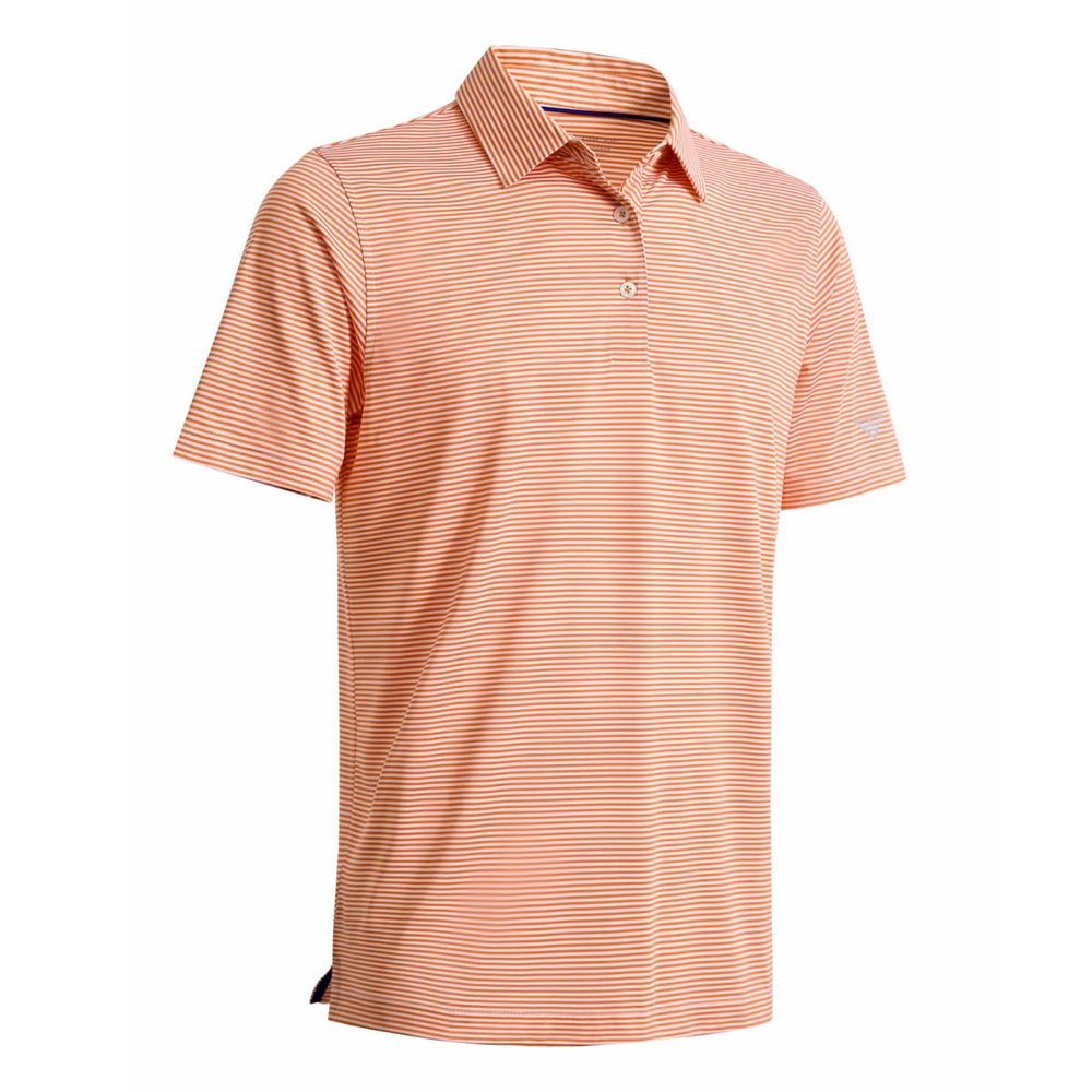 Boys Polo Shirts Short Sleeve Striped Performance Moisture Wicking Dry Fit Golf Shirts for Boys Youth Kids