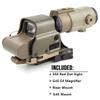 558 Red Dot Sight with G45X 5X Magnifier Scope with Red Dot Riser Mount Base and Slide QD Flip Up Magnifier Scope Mount 4PCS Combo,Tan view 2