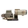 558 Red Dot Sight with G45X 5X Magnifier Scope with Red Dot Riser Mount Base and Slide QD Flip Up Magnifier Scope Mount 4PCS Combo,Tan view 3