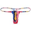 OROCOJUCO Men's Mini Bikini T-back Underwear Slim Cut Pouch Swim G-string Minimal Coverage Tangas Hipster String Thong Big Red Stripe M view 1