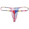 OROCOJUCO Men's Mini Bikini T-back Underwear Slim Cut Pouch Swim G-string Minimal Coverage Tangas Hipster String Thong Big Red Stripe M view 3