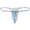 OROCOJUCO Men's Mini Bikini T-back Underwear Slim Cut Pouch Swim G-string Minimal Coverage Tangas Hipster String Thong Blue Flower M view 3