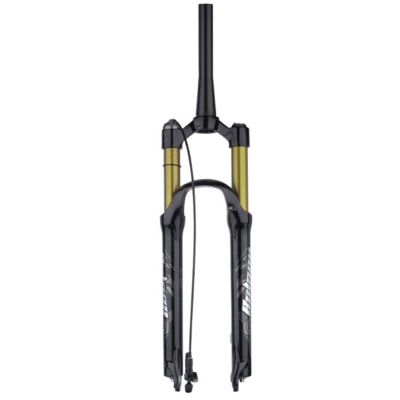 ZECHAO Air Mountain Bike Suspension Forks,120mm Travel 26/27.5/29in Aluminum Alloy Shock Absorber Spring Front Fork 9mm Quick Release Outdoor (Color : Tapered Remote Lock, Size : Gold-29)