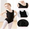 Daydance Lined Black Tanks Leotards for Girls Ballet, Sleeveless Basic Dance Tops view 2