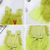 My First Christmas Baby Girl Outfit Baby Girl Furry Green Backless Romper Dress with Socks Toddler Santa Claus Fancy Dress Xmas Birthday Halloween Outfit Green02 2pcs 18-24 Months view 3