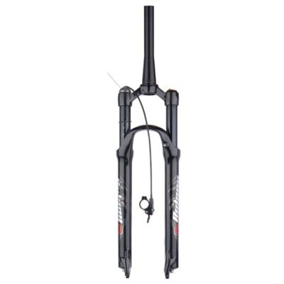 ZECHAO Air Mountain Bike Suspension Forks,120mm Travel 26/27.5/29in Aluminum Alloy Shock Absorber Spring Front Fork 9mm Quick Release Outdoor (Color : Tapered Remote Lock, Size : Black-26)