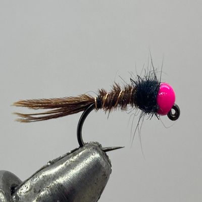 Tungsten Jig Pheasant Tail Pink Bead Size 14, 12 Pack Fishing Lures- Strike Fly Company