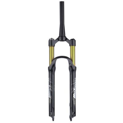 ZECHAO Aluminum Alloy 120mm Travel Mountain Bike Suspension Fork,26 27.5 29" Straight/Tapered Tube Fork Disc Brake 9 * 100mm Axle Outdoor (Color : Tapered Manual Lock, Size : 27.5inch)