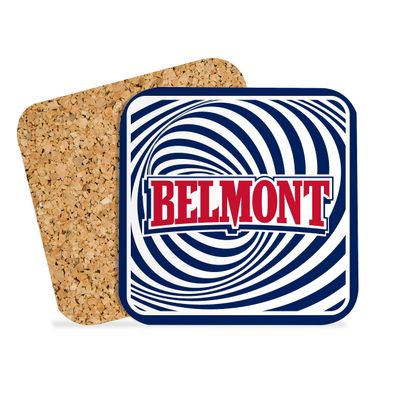 Belmont University Hardboard with Cork Backing Beverage Coasters Square (Set of 4) Coasters for Drinks (Belmont University 2)