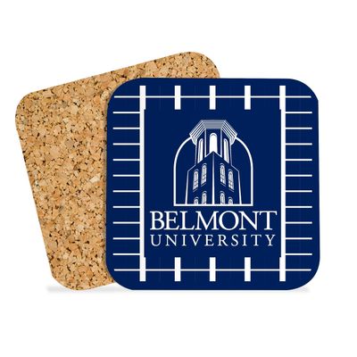 Belmont University Hardboard with Cork Backing Beverage Coasters Square (Set of 4) Coasters for Drinks (Belmont University 11)