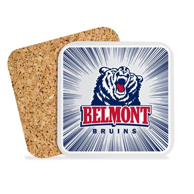 Belmont University Hardboard with Cork Backing Beverage Coasters Square (Set of 4) Coasters for Drinks (Belmont University 6)