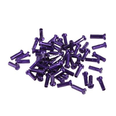 NORAZE 60Pcs Mountain Bike Colorful Spoke Caps Wheel Spoke Nipple Decoration Road Bike 14G Spoke Nipples (Color : Purple, Size : 14mm)