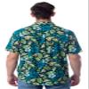 Star Wars Men's The Mandalorian Grogu Baby Yoda Leaves Hawaiian Button Up Shirt (X-Small) Forest Green view 3