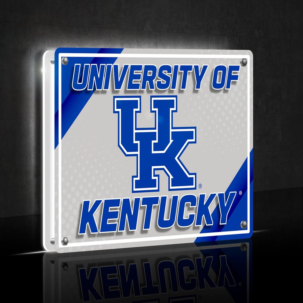 Team Sports America Evergreen NCAA University of Kentucky Tabletop LED Light Signs Decor| Free-Standing Desk Night Light | 7 x 10 x 3 Inches | Christmas Gift for Men, Women | Made in USA